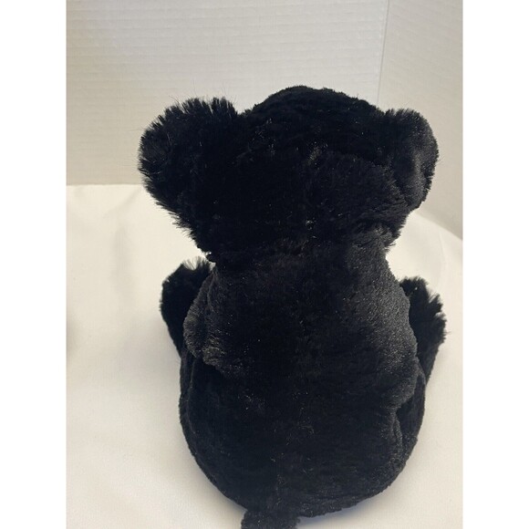 12" and 8” Soft Cuddly Sitting Black Bears Plush Aurora and Wild Republic Set - Picture 4 of 16